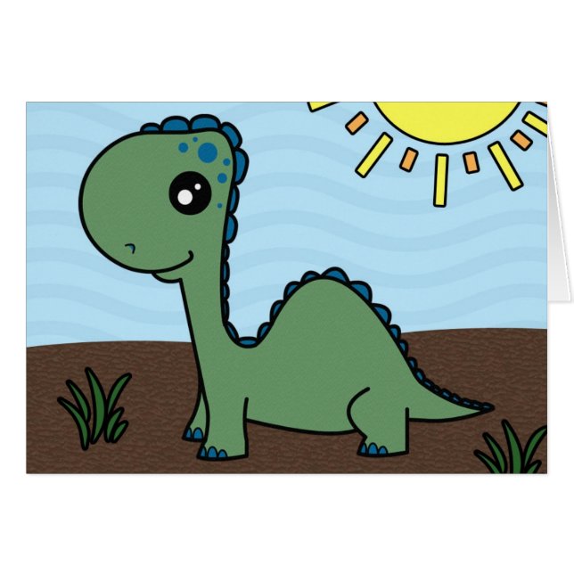 Dinosaure vert mignon de bébé (Devant horizontal)