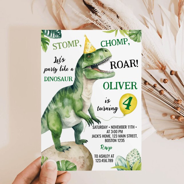 Dinosaures Anniversaire Fête Invitation (Créateur téléchargé)