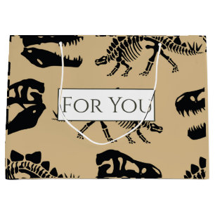 Dinosaures Gold Jurassique Motif Grand sac cadeau
