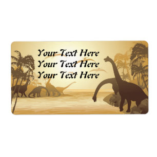 Dinosaures sur le paysage jurassique tropical