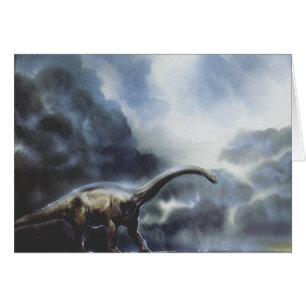 Dinosaures vintage, Barapasaurus avec nuages orage