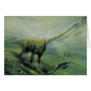Dinosaures vintage, Brachiosaure nageant dans l'oc