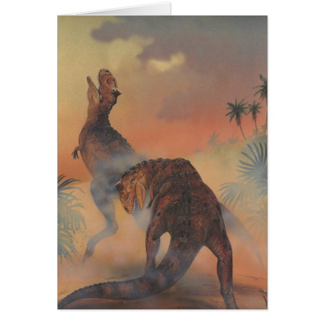 Dinosaures vintages, Carnotaurus rugissant dans la (Devant)