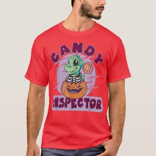 Dinosaurier Candy Inspector Funny Halloween Party T-Shirt