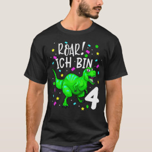Dinosaurier Kinder 4 Geburtstag Dino TRex Jungen T-Shirt