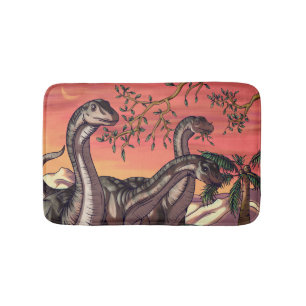 Dinosaurs at Dusk Bath Mat