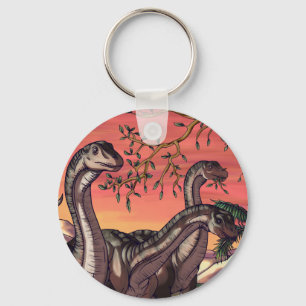 Dinosaurs at Dusk Keychain