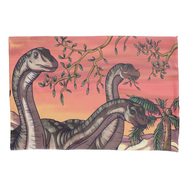 Dinosaurs at Dusk Pillowcase (Front)