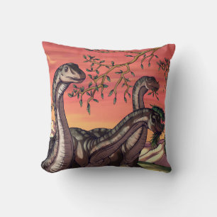 Dinosaurs at Dusk Throw Pillow