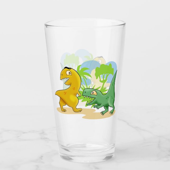 Dinosaurs at Play Glass (Front)