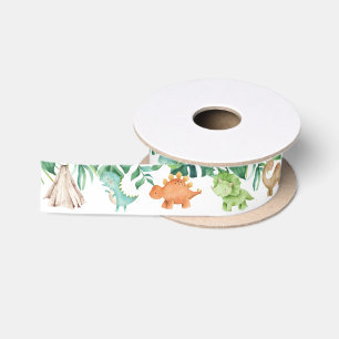 Dinosaurs Baby Shower Birthday Gold Confetti Satin Ribbon