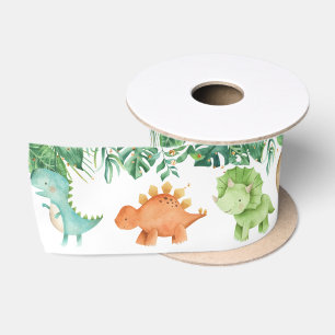 Dinosaurs Baby Shower Birthday Gold Confetti Satin Ribbon