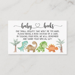 Dinosaurs Baby Shower I Birthday Book request Enclosure Card