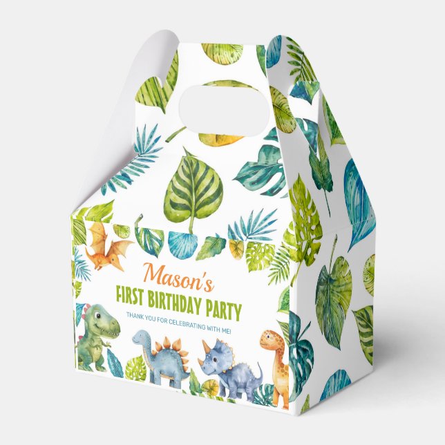 Dinosaurs Birthday Favour Box (Front Side)