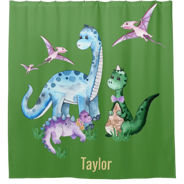 Dinosaurs Blue Purple Green Kids Name Custom (Front)