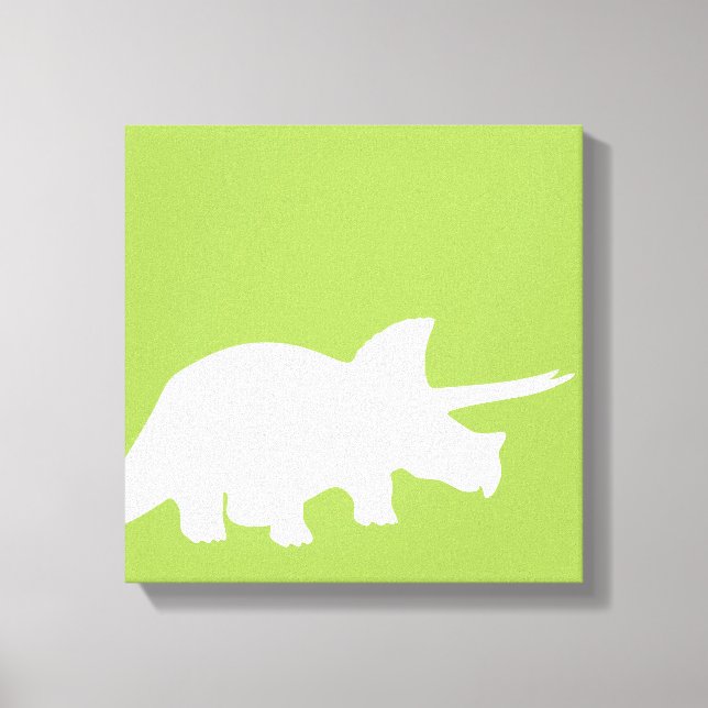 Dinosaurs canvas art  in green (Front)