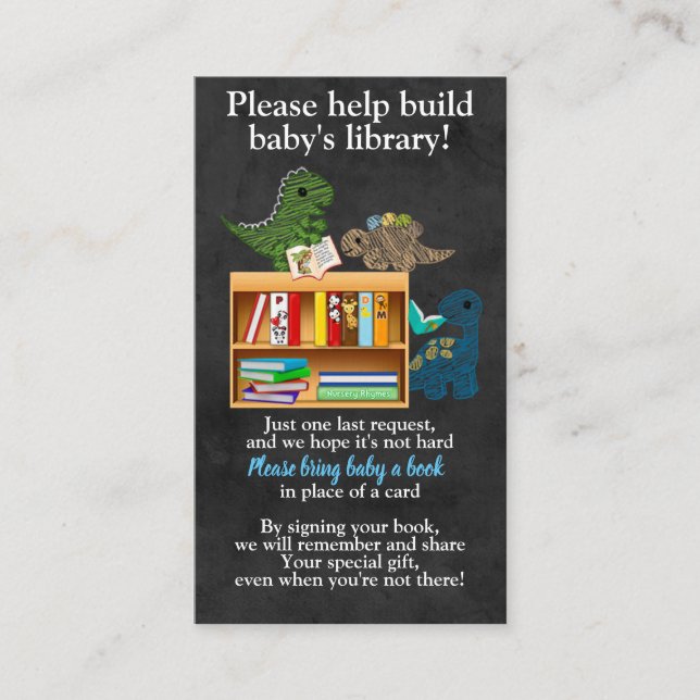 Dinosaurs Chalk Book Requests Instead of Card 177a (Front)