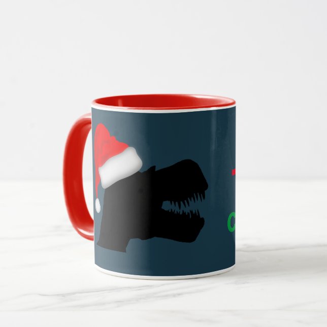 Dinosaurs: Christmas Mug With T-Rex Image (Front Left)