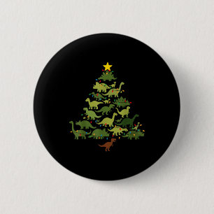 Dinosaurs Christmas Tree Merry Dinomas Funny Famil 2 Inch Round Button