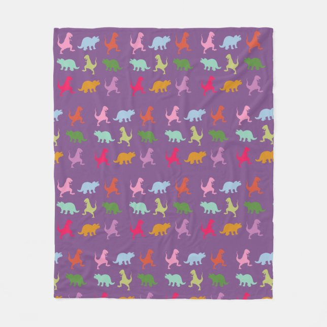 Dinosaurs Colourful Fllece Blanket (Front)