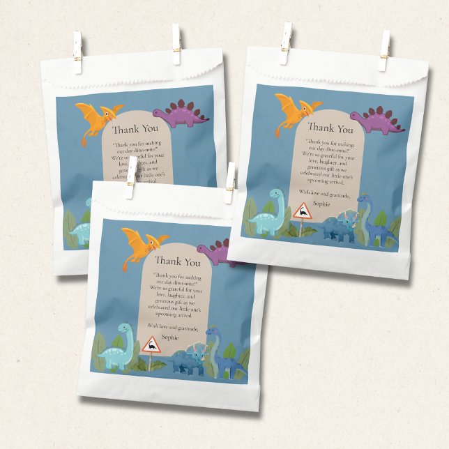 Dinosaurs Crossing, T-rex Baby Shower Favour Bag (Creator Uploaded)