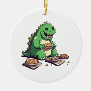 Dinosaurs diet tomorrow ceramic ornament