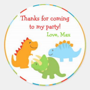 Dinosaurs Dino Favour Stickers Labels Seals Kids