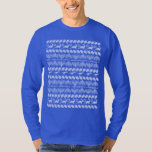 Dinosaurs & Dreidels (Adult) T-Shirt<br><div class="desc">Want to stand out from the Ugly Christmas Sweater crowd?  Are dinosaurs and dreidels two of your favourite things? Well here's the Hanukkah shirt for you...  This design is embedded within a knit pattern for an authentic sweater-like touch.</div>