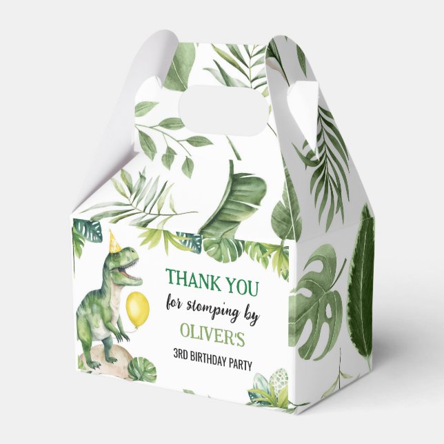  Dinosaurs First Birthday Party Favour Box (Front Side)