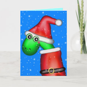 Dinosaur's First Snow Fall Holiday Card