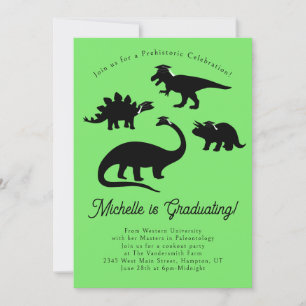 Dinosaurs Graduation Party Invitation