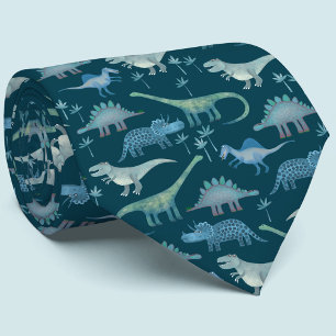 Dinosaurs Green Pattern Tie