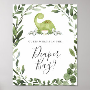 Dinosaurs Guess What's in the Diaper Bag Sign