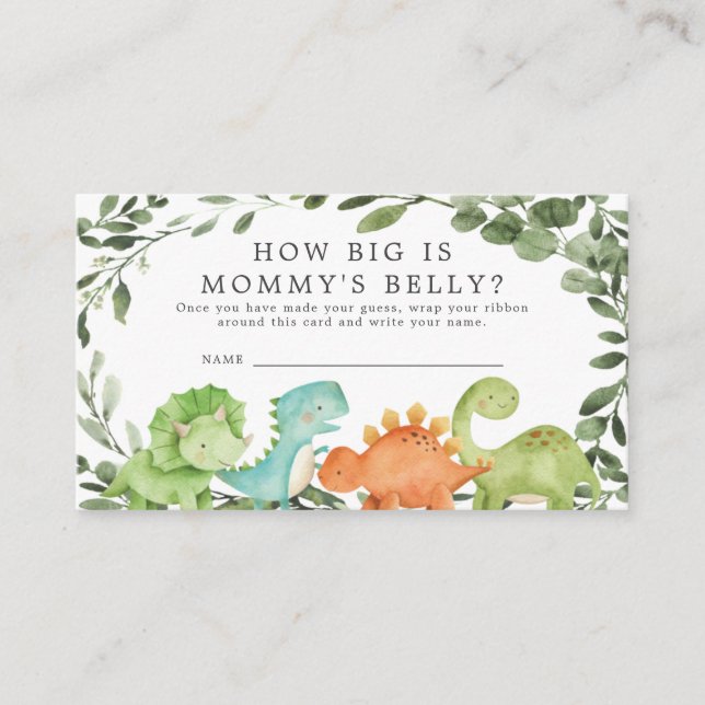 Dinosaurs How Big is Mommy's Belly Game Card (Front)