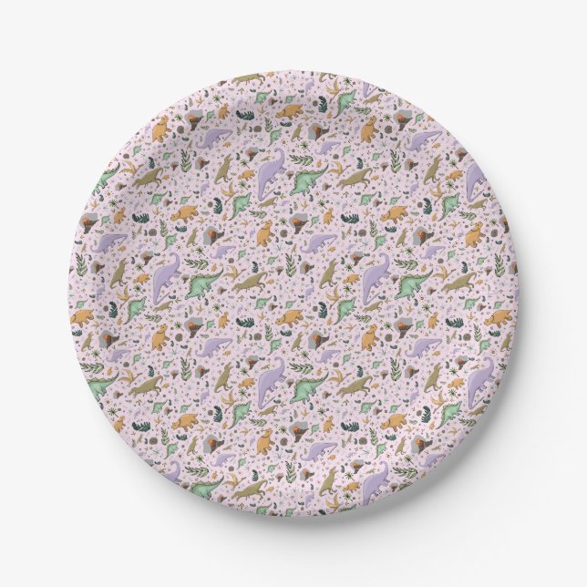 Dinosaurs in Pink Paper Plate (Front)
