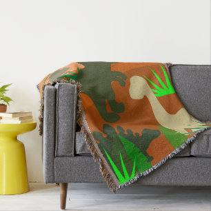 Dinosaurs in the Wild Throw Blanket