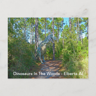 Dinosaurs In The Woods - Elberta AL Postcard