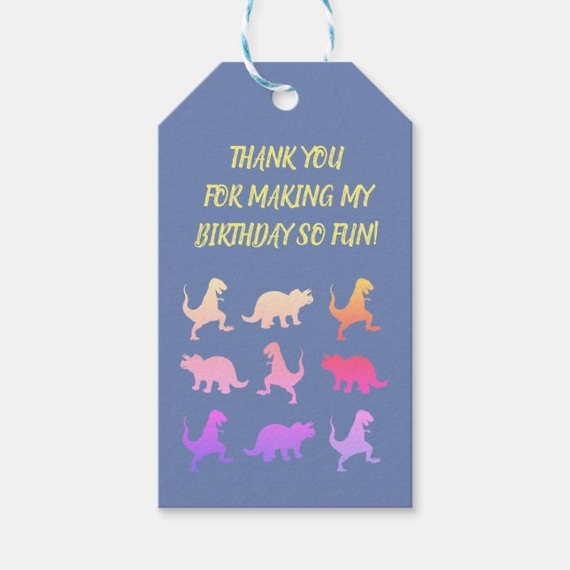 Dinosaurs  Kids Custom Gift Tags (Front)