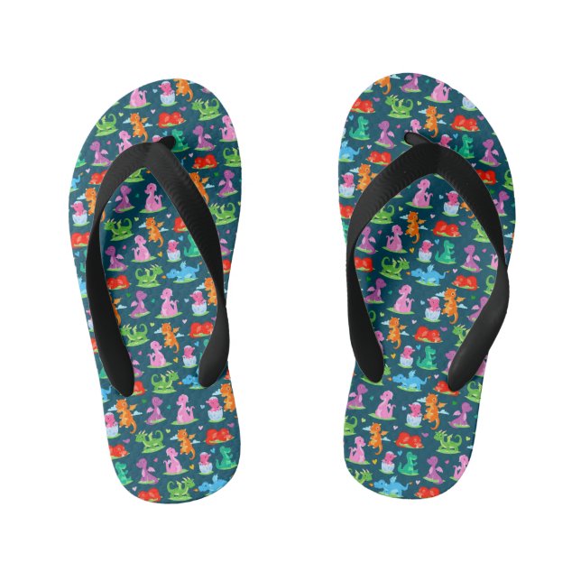Dinosaurs  kid's flip flops (Footbed)
