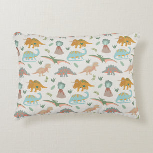 Dinosaurs Kids Hand Drawn Boho Dinosaur Bedroom Accent Pillow