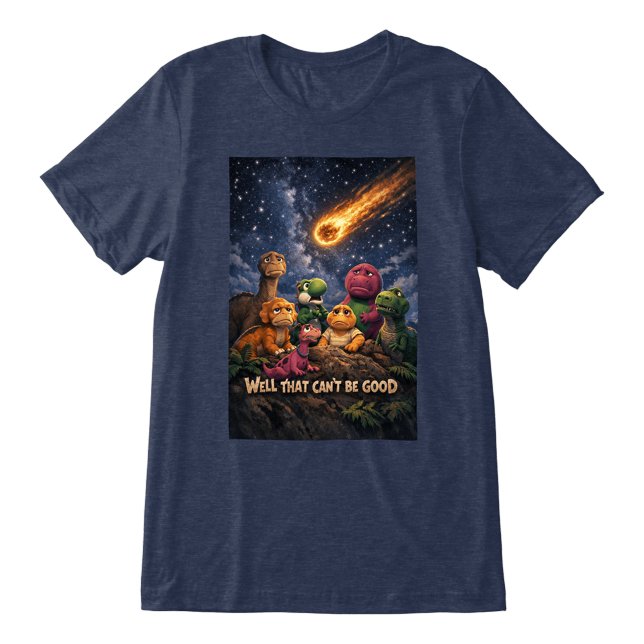 Dinosaurs Looking Up at Incoming Meteor Tri-Blend Shirt (Creator Uploaded)