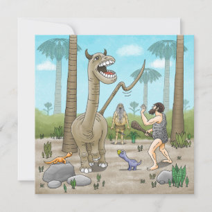 Dinosaurs meet the Stone Age Card