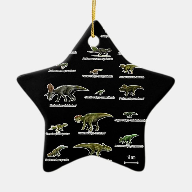 Dinosaurs names ceramic ornament (Front)