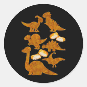Dinosaurs Nug Life Dino Funny Chicken Nuggets Classic Round Sticker