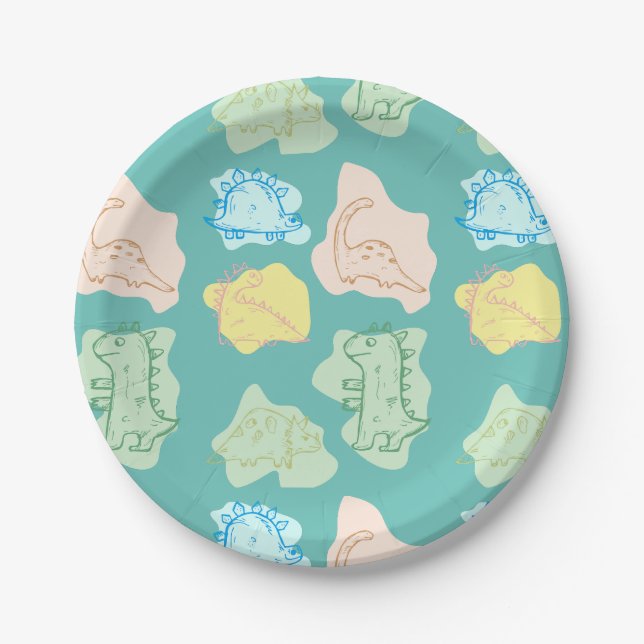 dinosaurs paper plate (Front)
