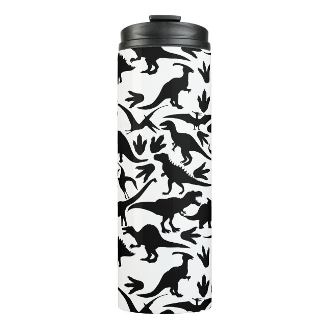 Dinosaurs pattern 01 b. Blue BG Thermal Tumbler (Front)
