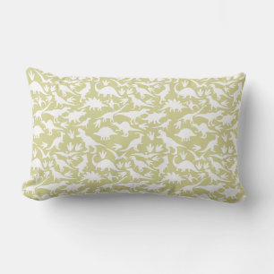 Dinosaurs pattern 01 w. Lyellow BG Lumbar Pillow