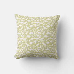 Dinosaurs pattern 01 w. LYellow BG Throw Pillow