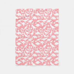 Dinosaurs pattern 01 w. Pink BG Fleece Blanket
