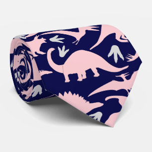 Dinosaurs pattern 05.P. DBlue BG Tie